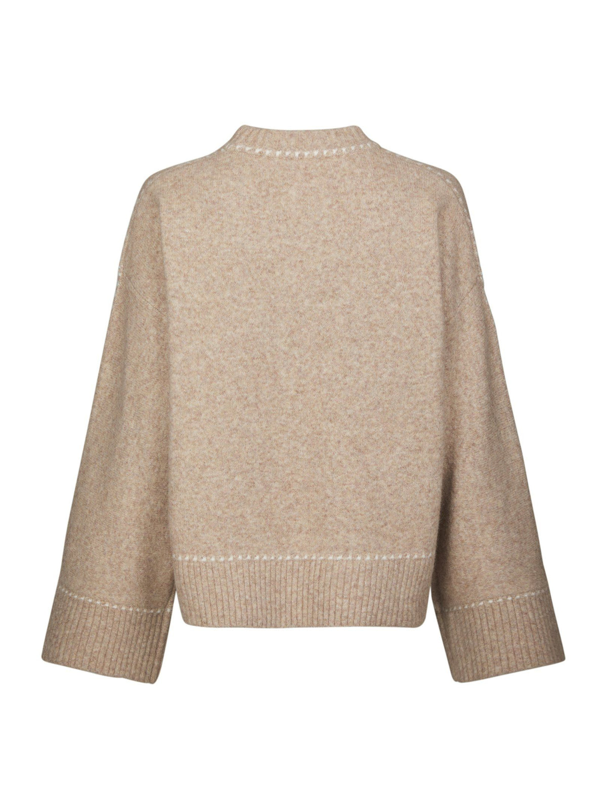 Roeme knit stitch blouse beige melange