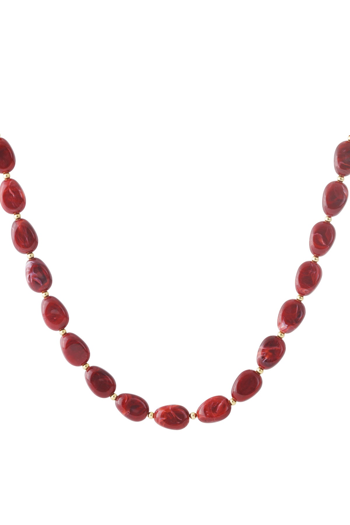 Ketting Kralen 13mm Karmozijnrood 219466 - Bij Keesje - Ketting