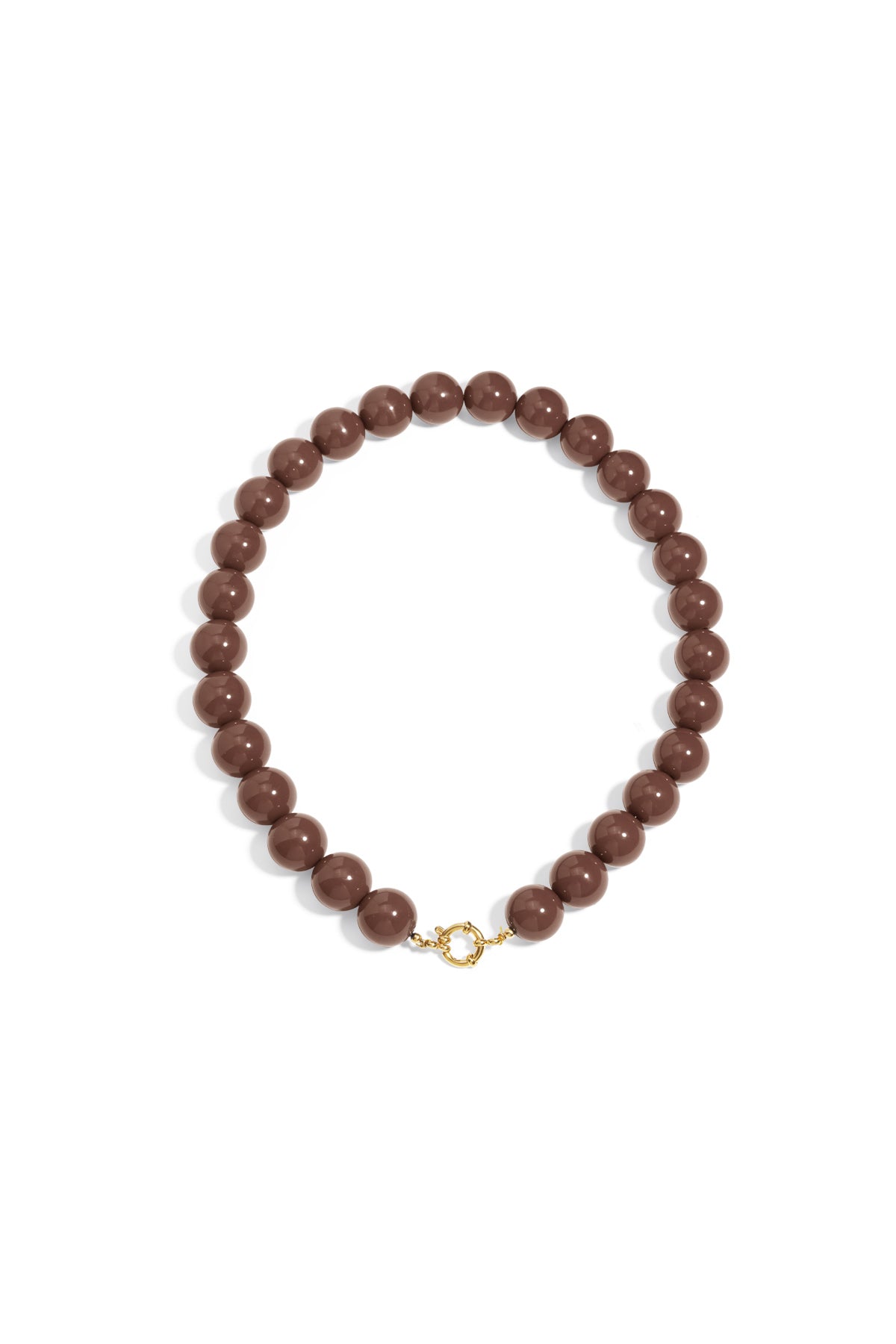 Ketting Kralen 15mm Donkerbruin 219463 - Bij Keesje - Ketting