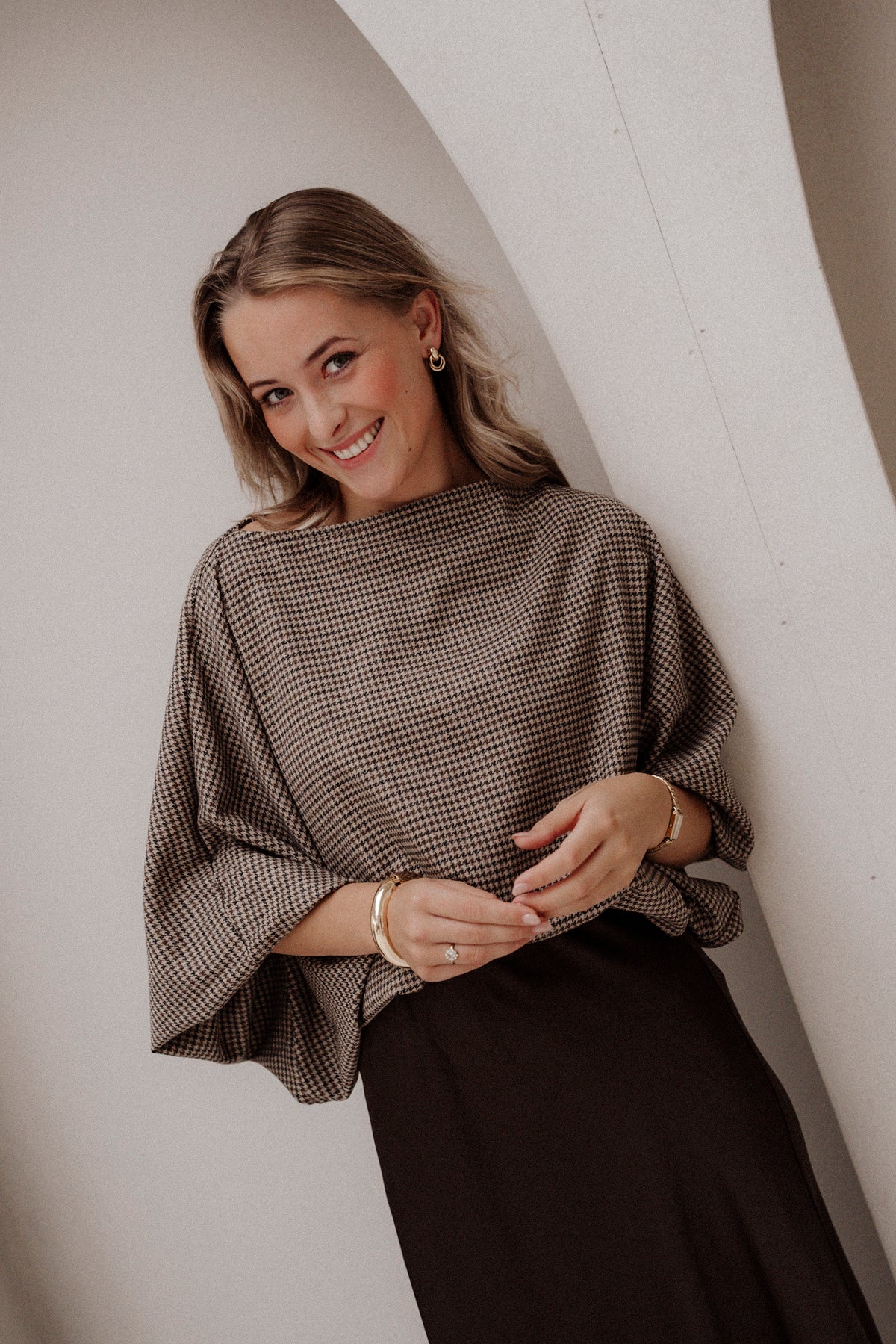 Ellen Ruit Blouse Bruin