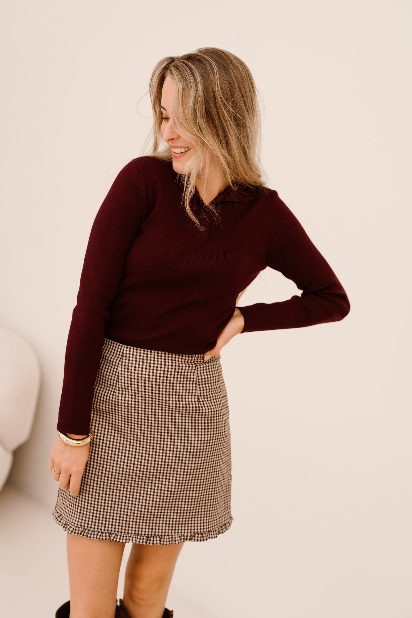 Elena Long Sleeve Bordeaux