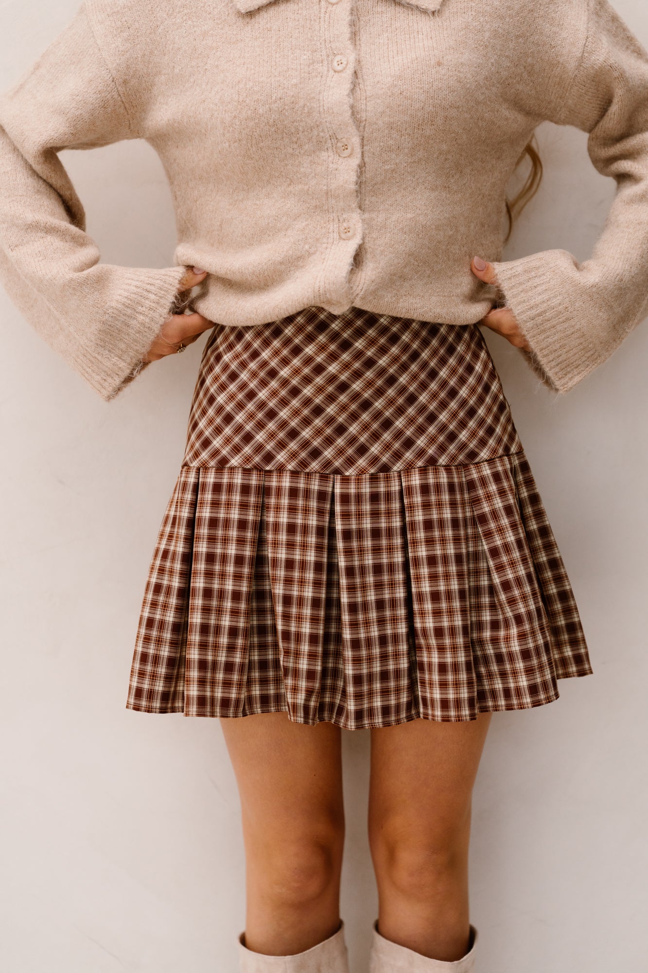 Molly Skirt Check Brown