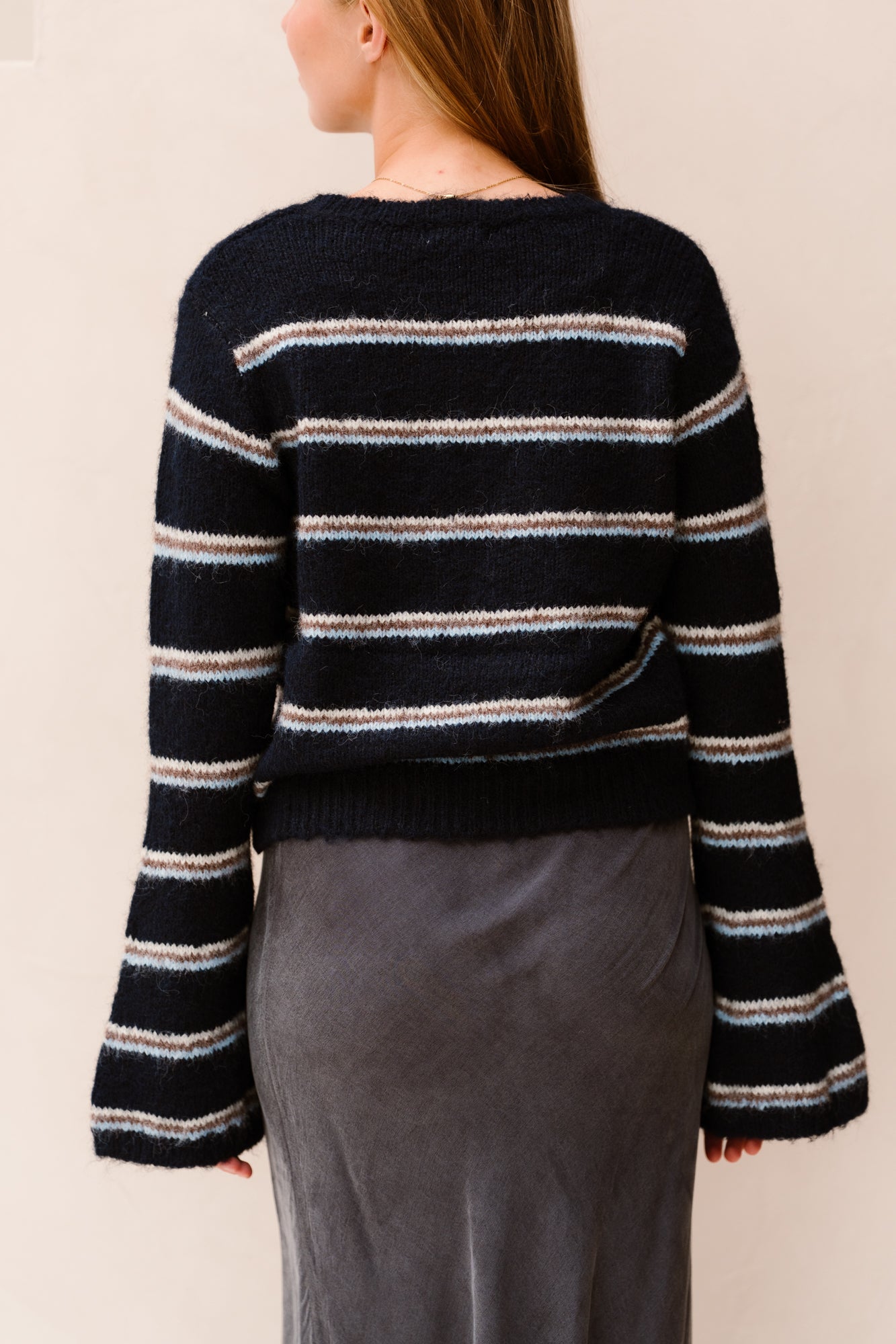 Mitzy knit top navy blue/vanilla
