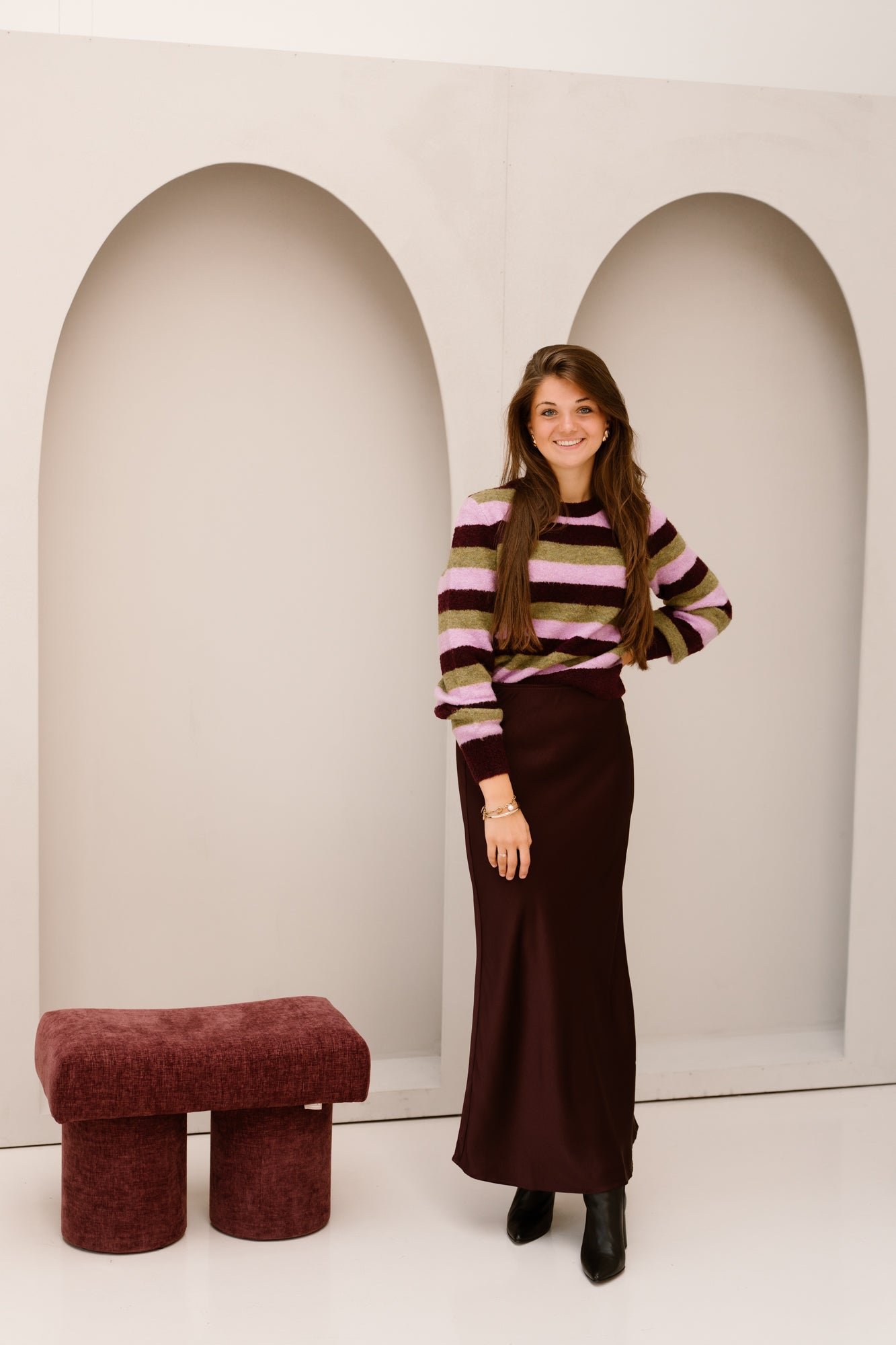 Aurora Knitted Sweater Aubergine