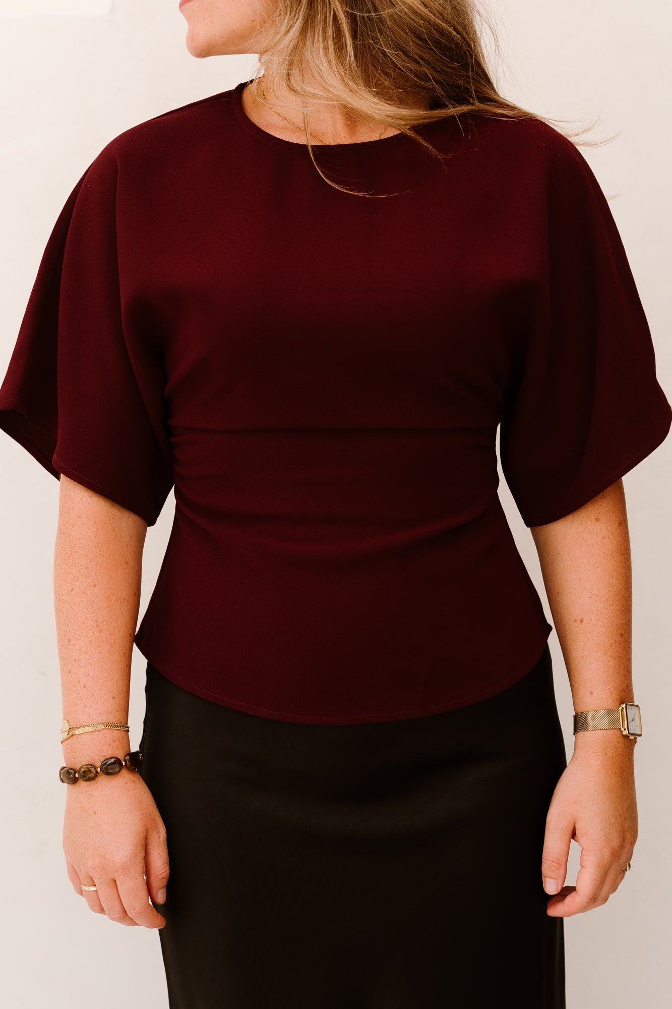 Miriel Drape Blouse Plum