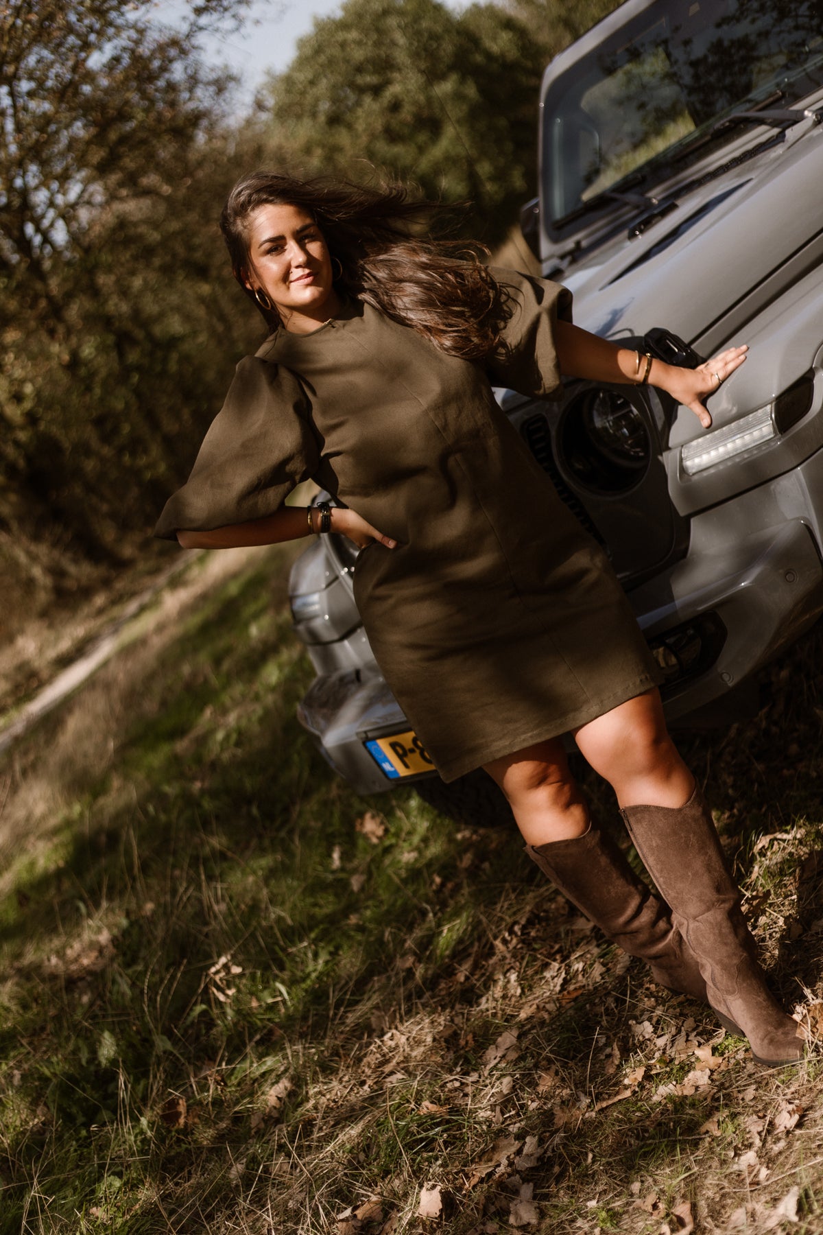 Mette Jeanskleid Armygrün