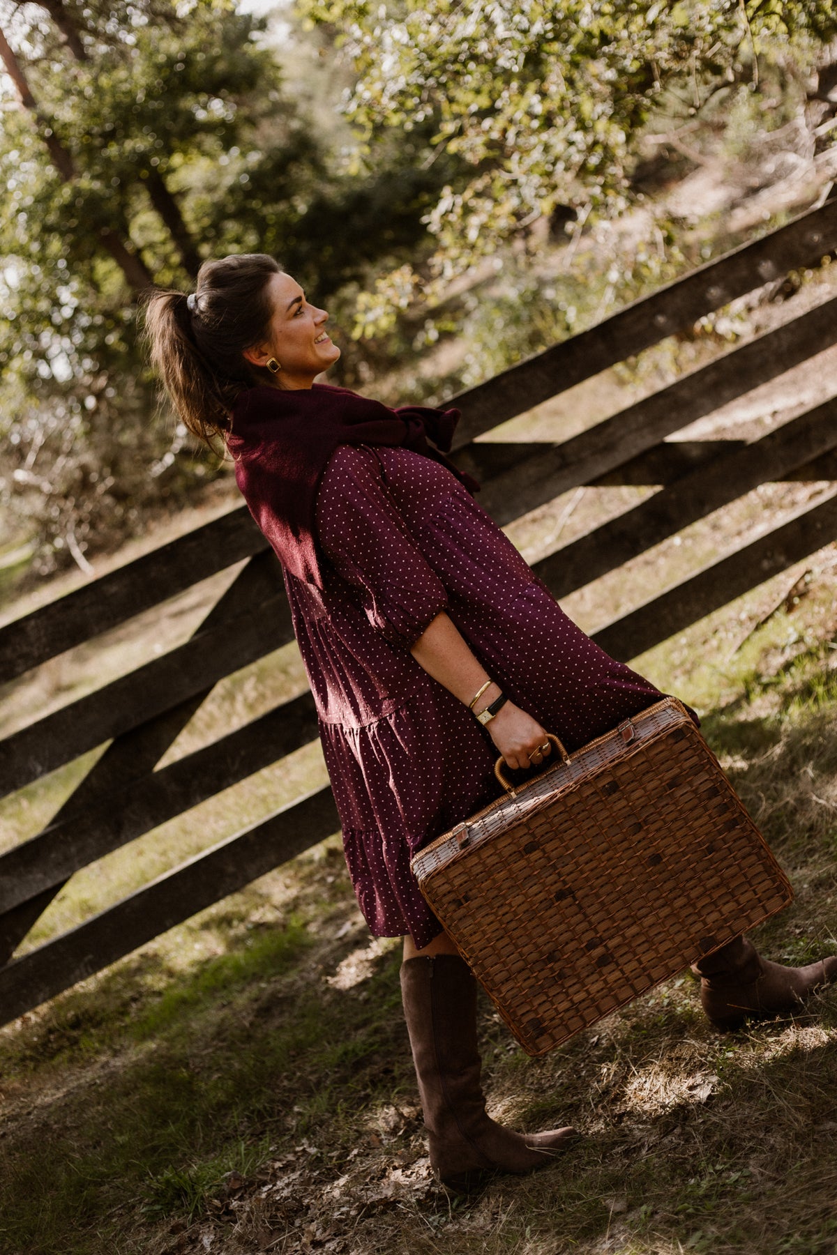 Veerle Dots Dress Pflaume
