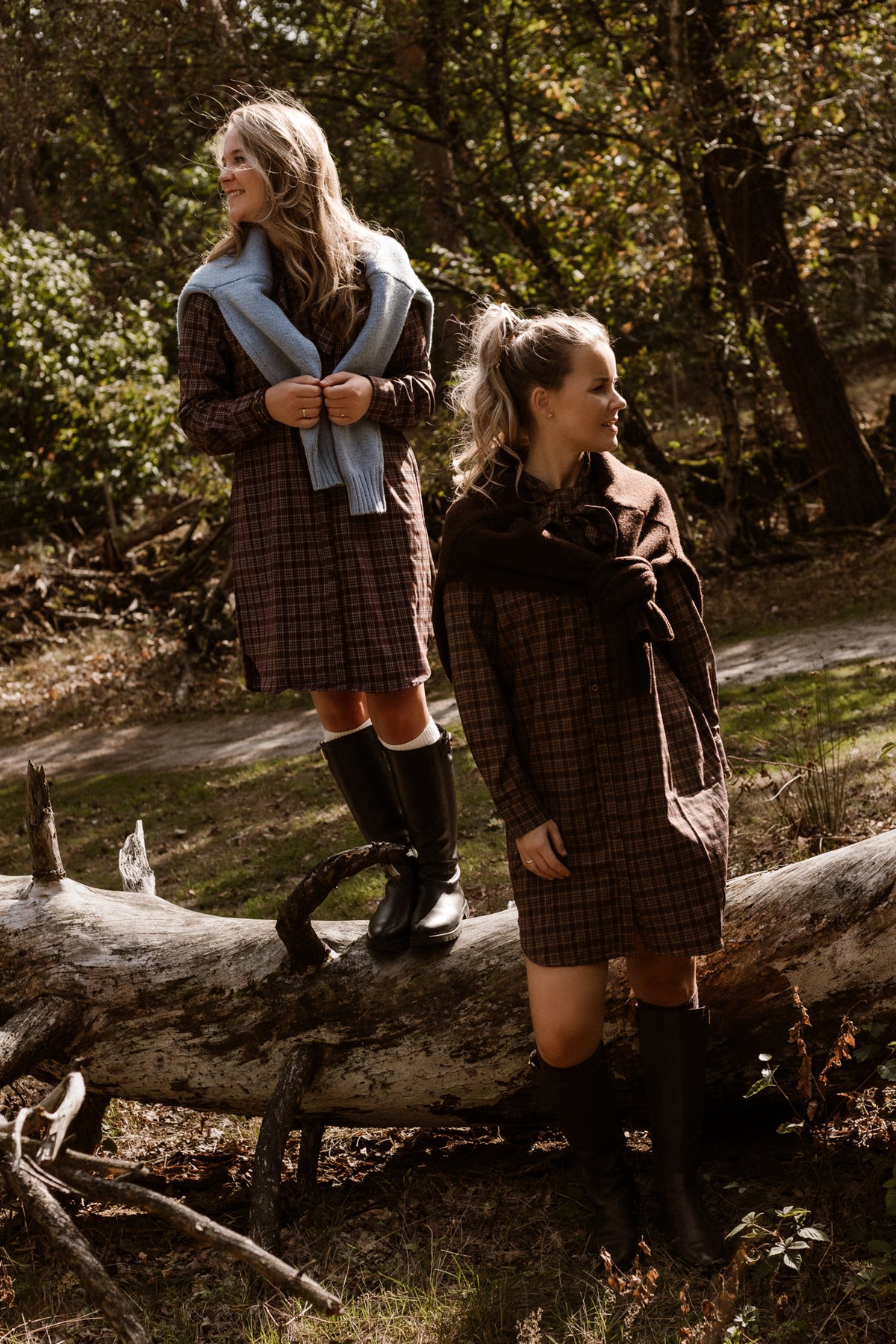 Jola check dress brown/beige