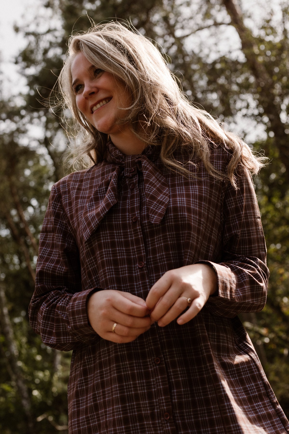 Jola check dress blue/brown