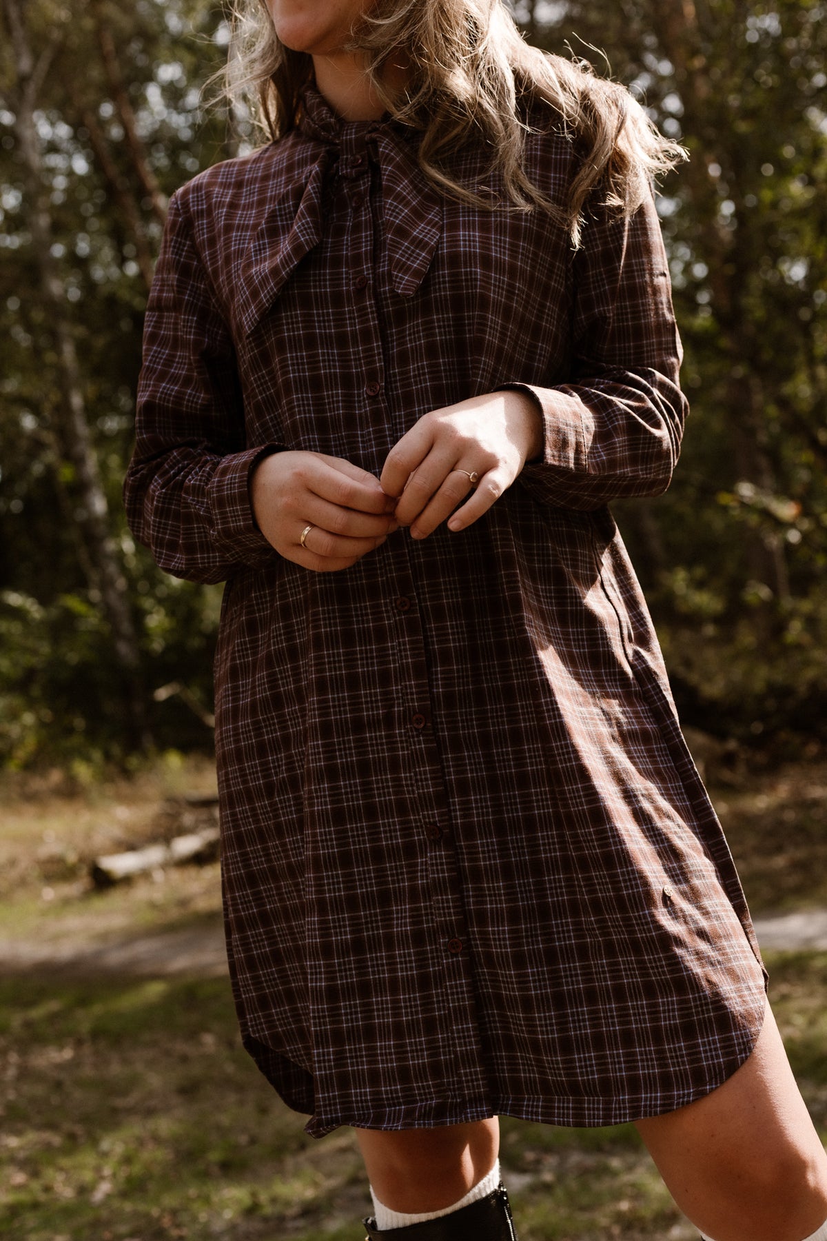 Jola check dress blue/brown