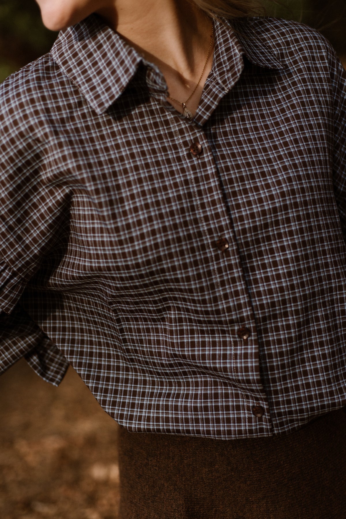 Jedy check blouse brown/blue