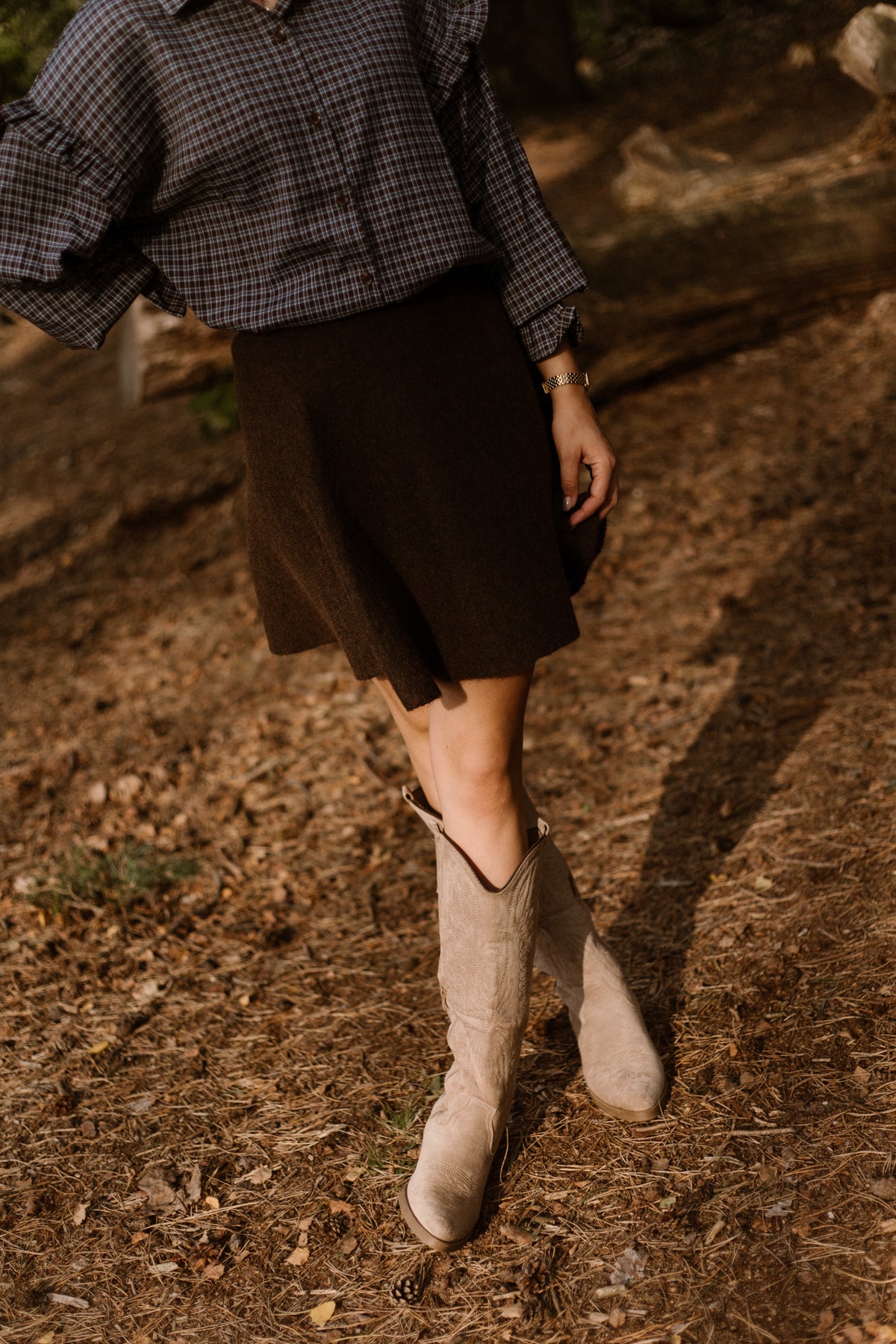 Jedy check blouse brown/blue