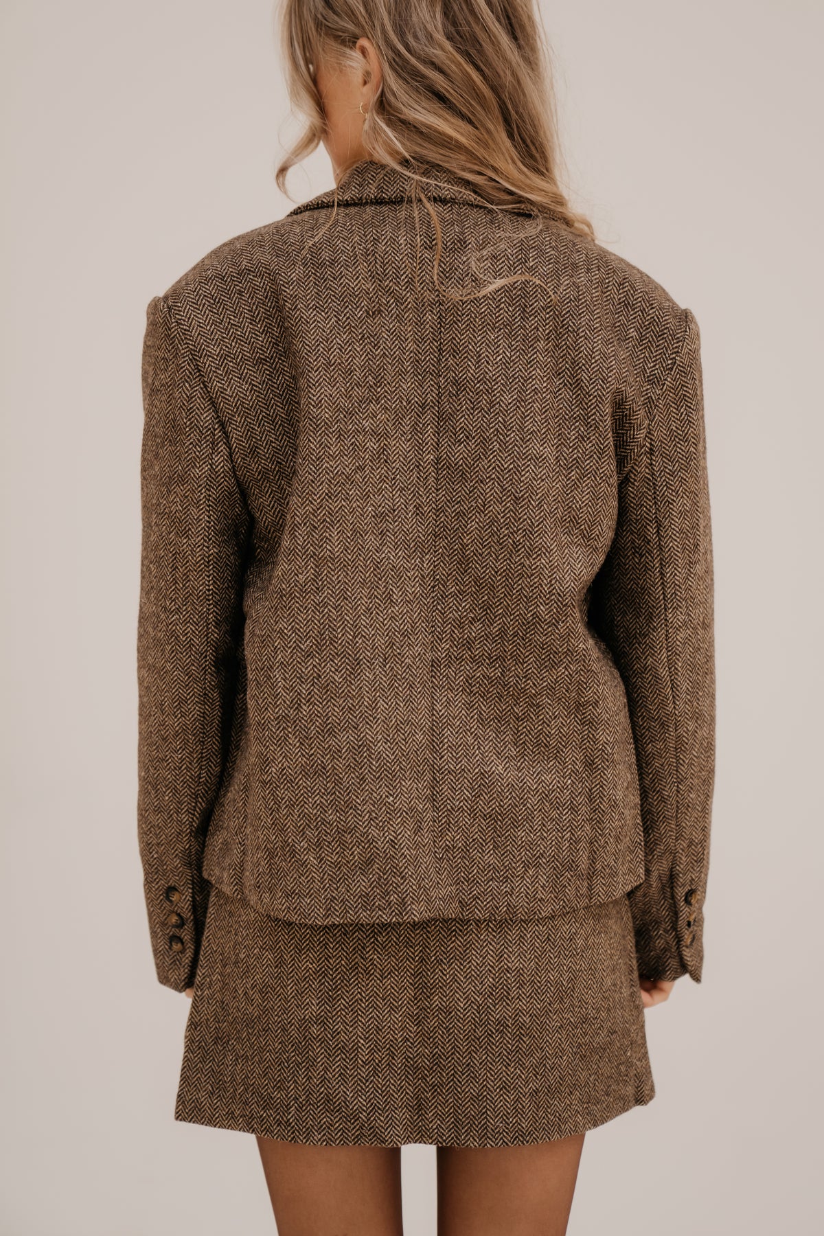 Fiona herringbone jacket coffee