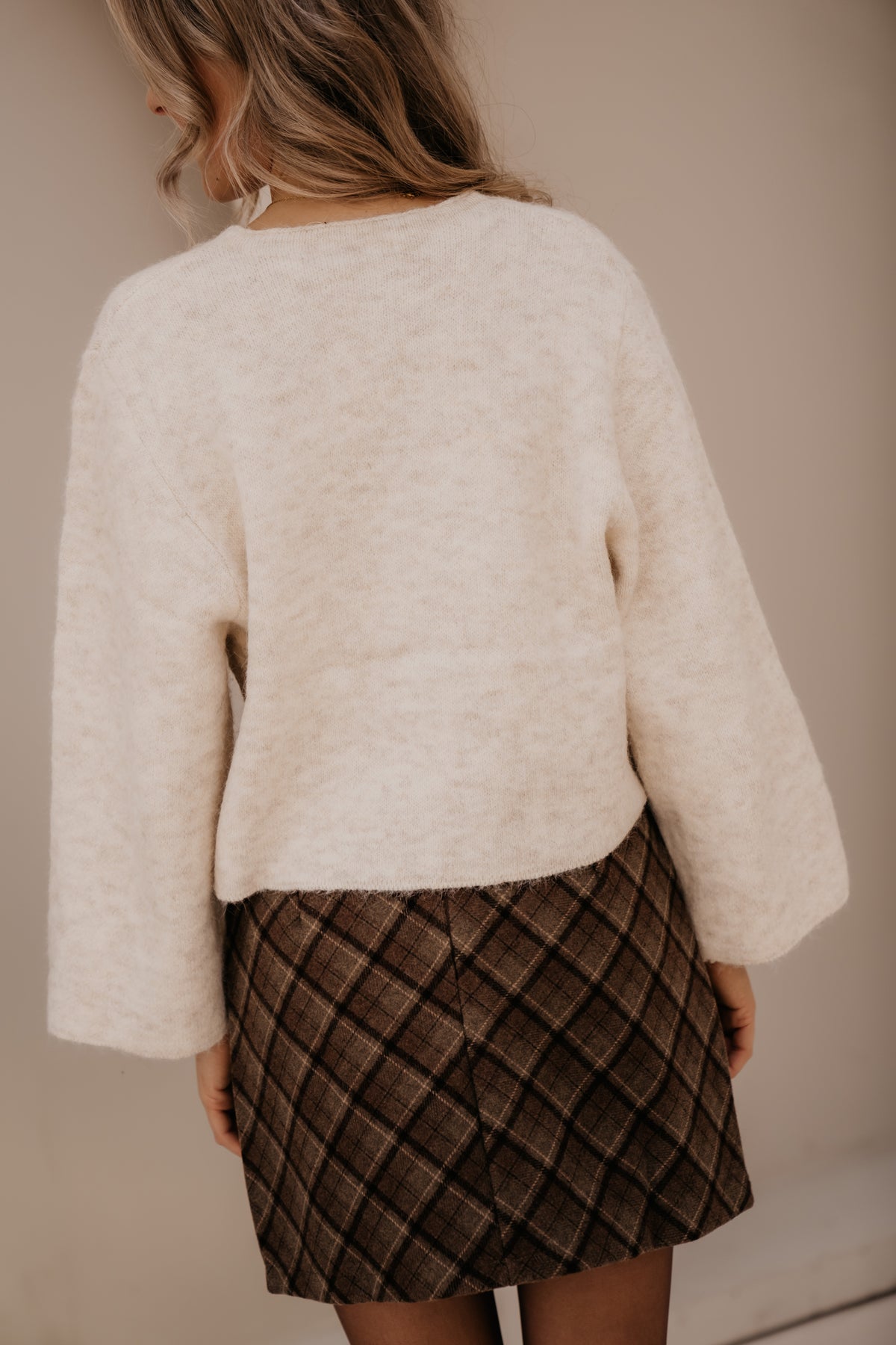 Edie button cardigan beige