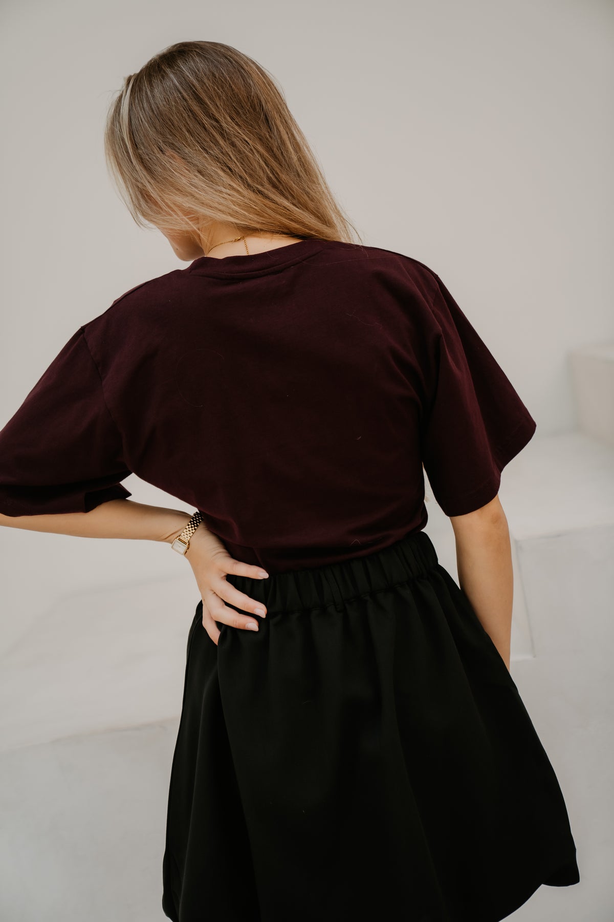 Asha Boxy Tee Bordeaux