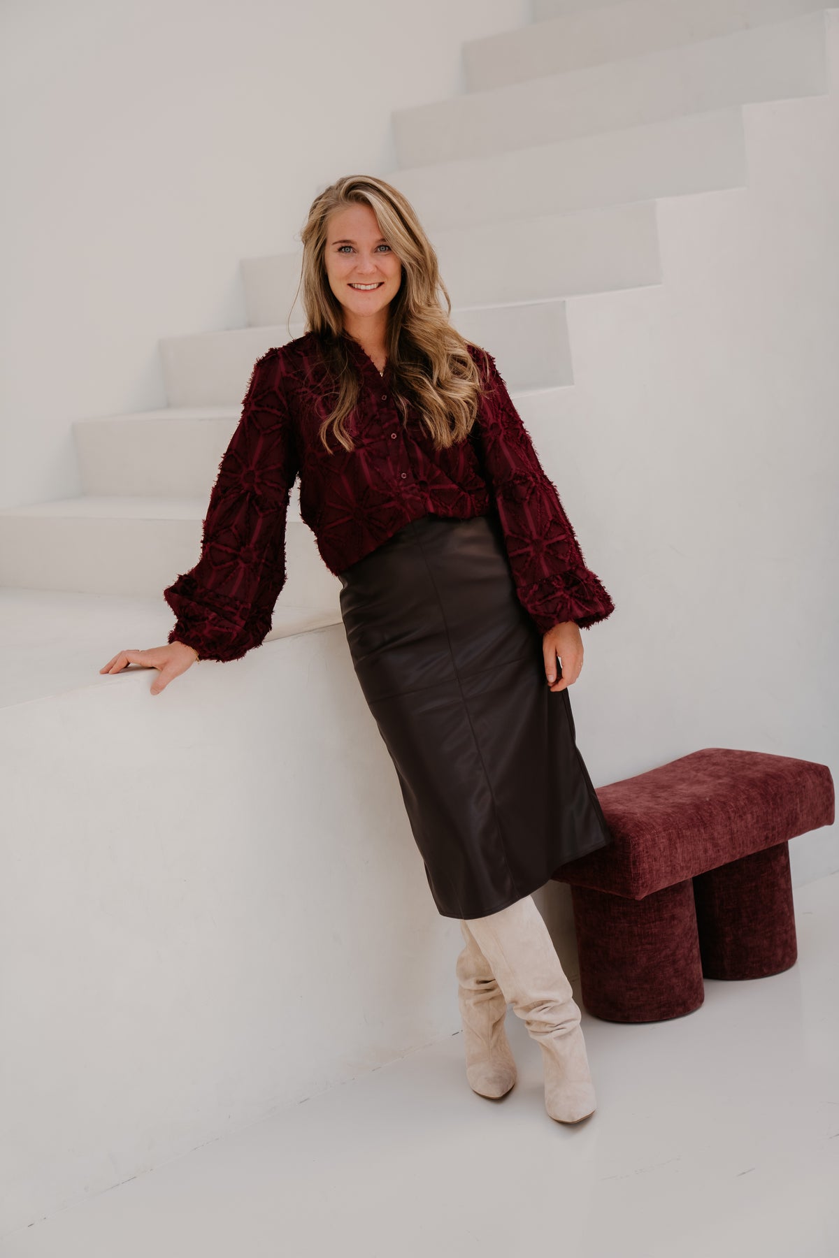 Amarinta blouse warm aubergine
