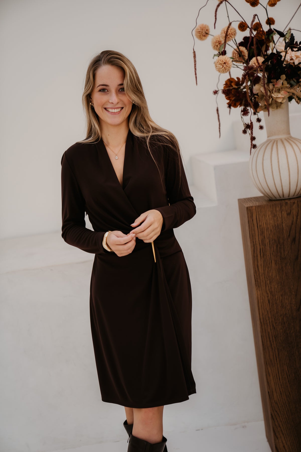 Dress Waist Detail Cacao 05525