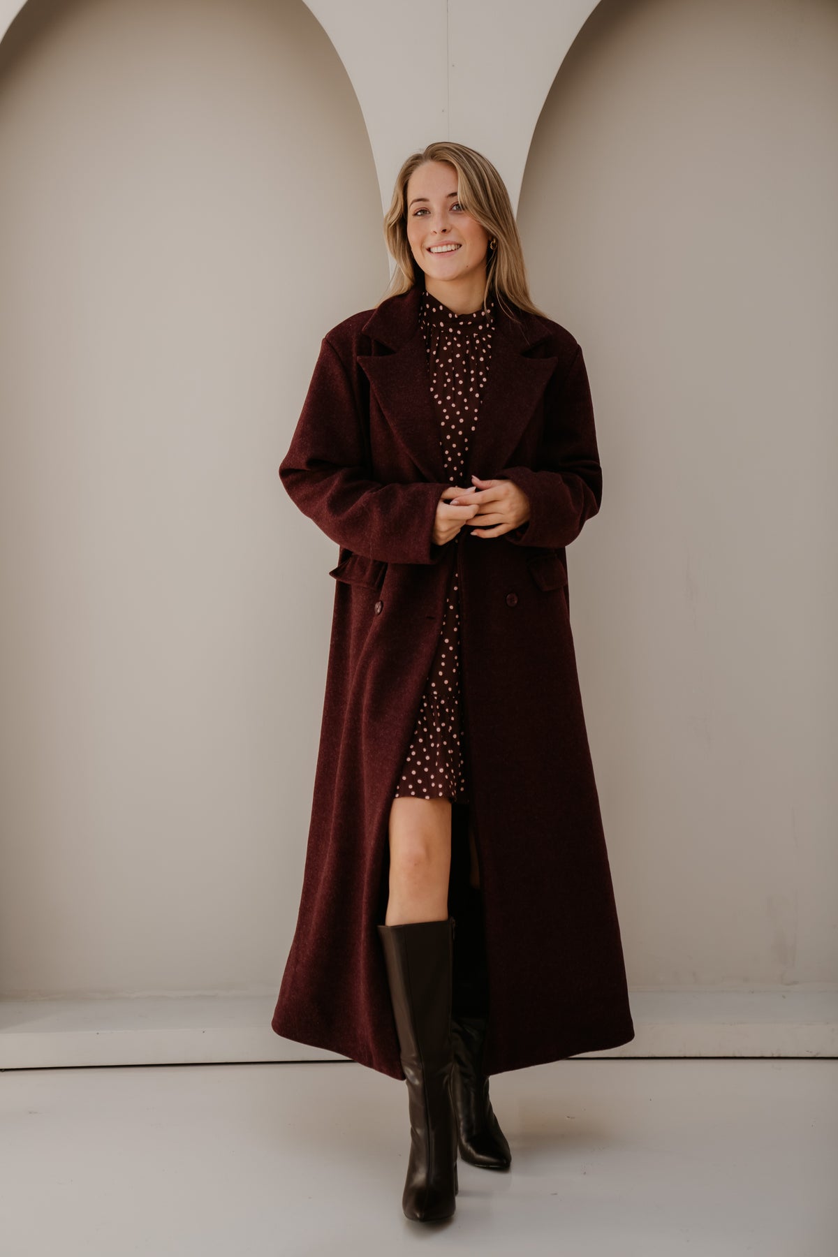 Amke bordeaux maxi coat