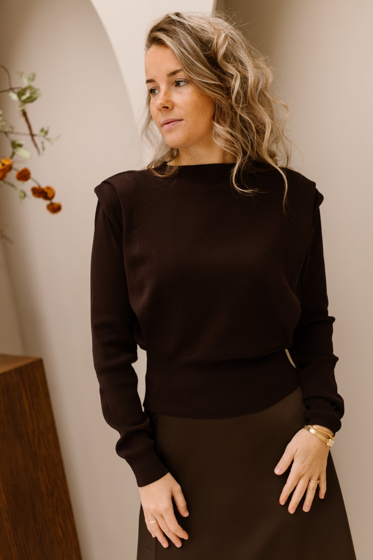 Noore top brown