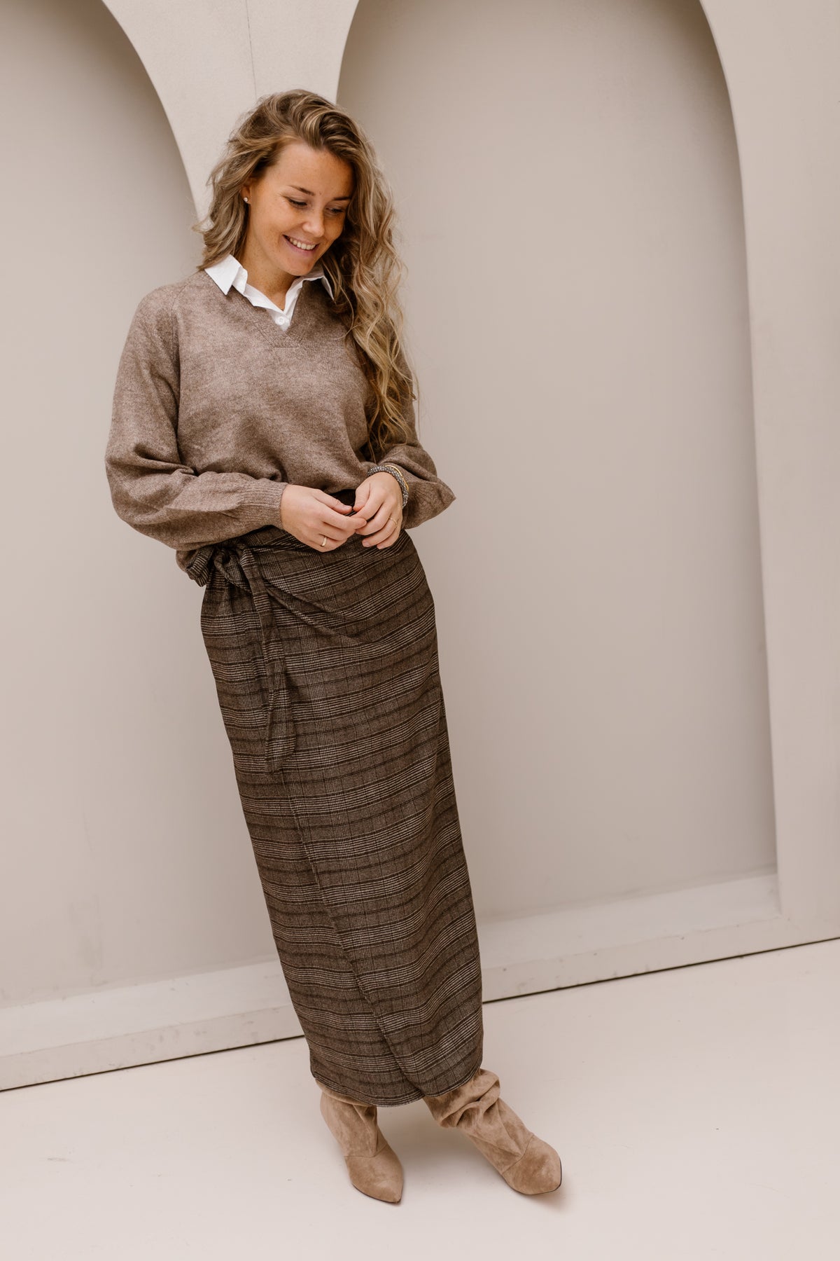 Else cover skirt check black