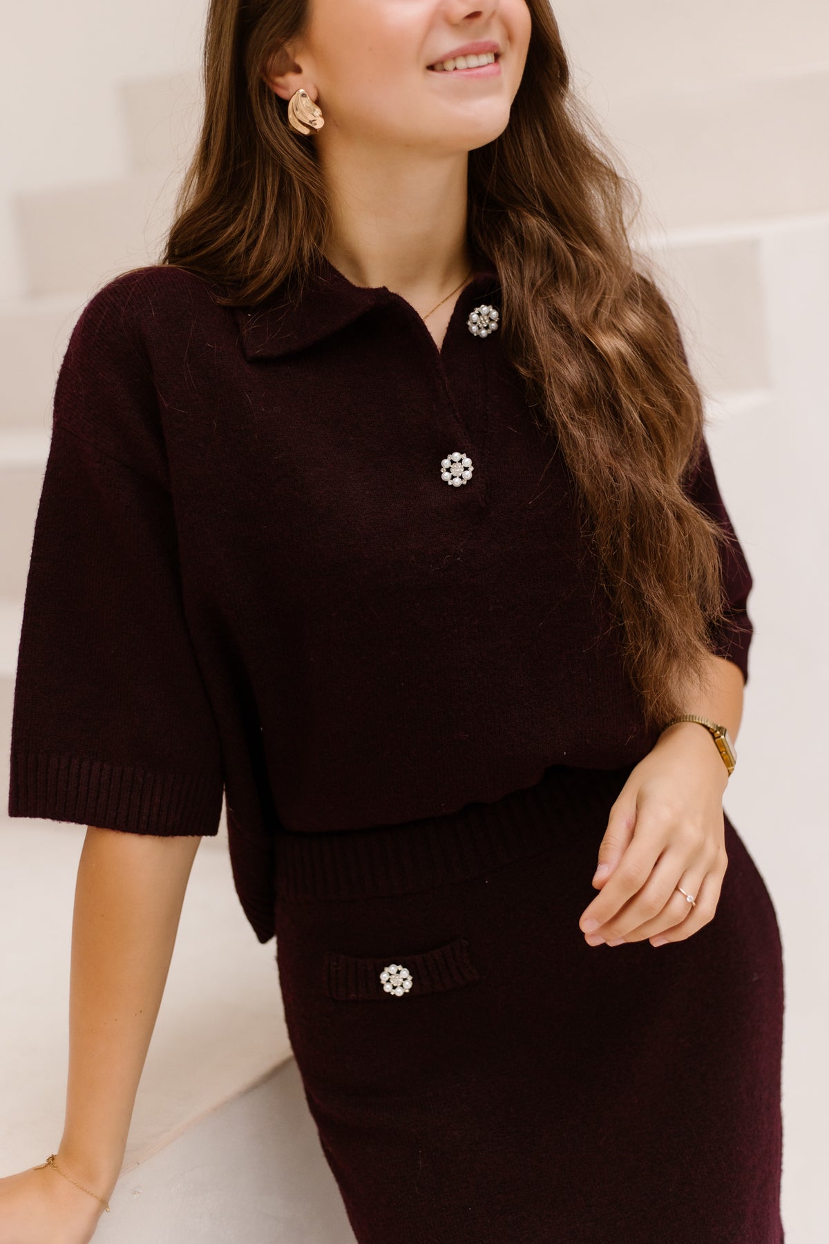 Maris top bordeaux
