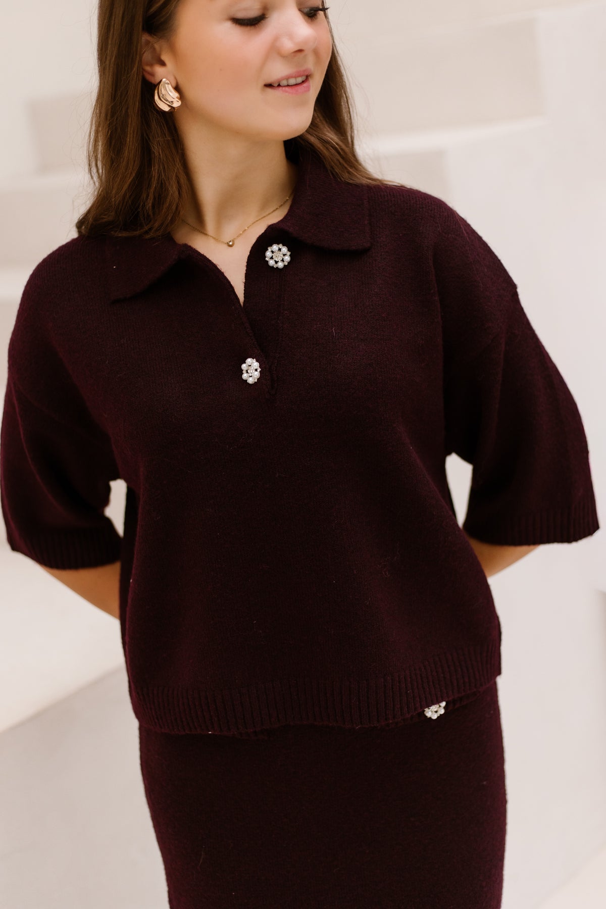 Maris top bordeaux