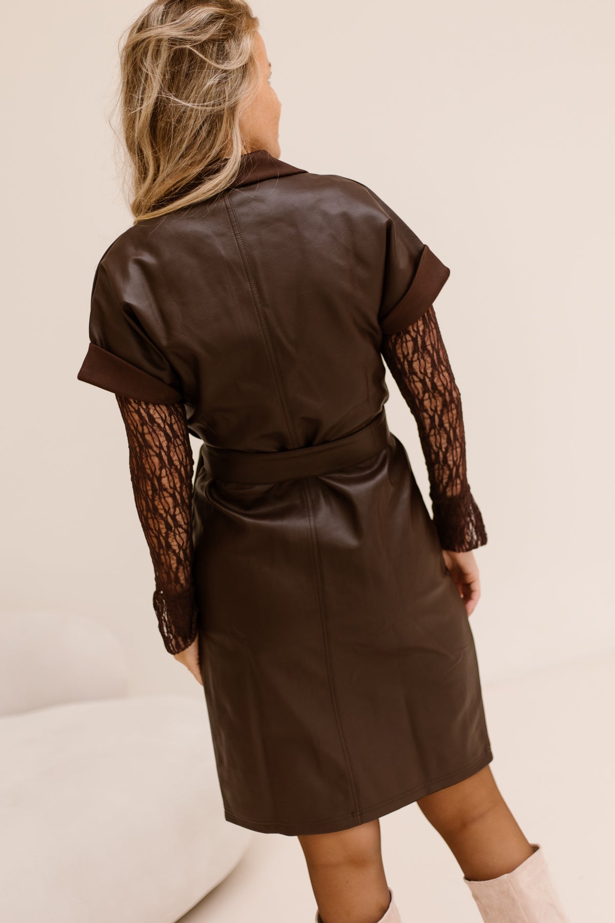 Izzy dress pu brown