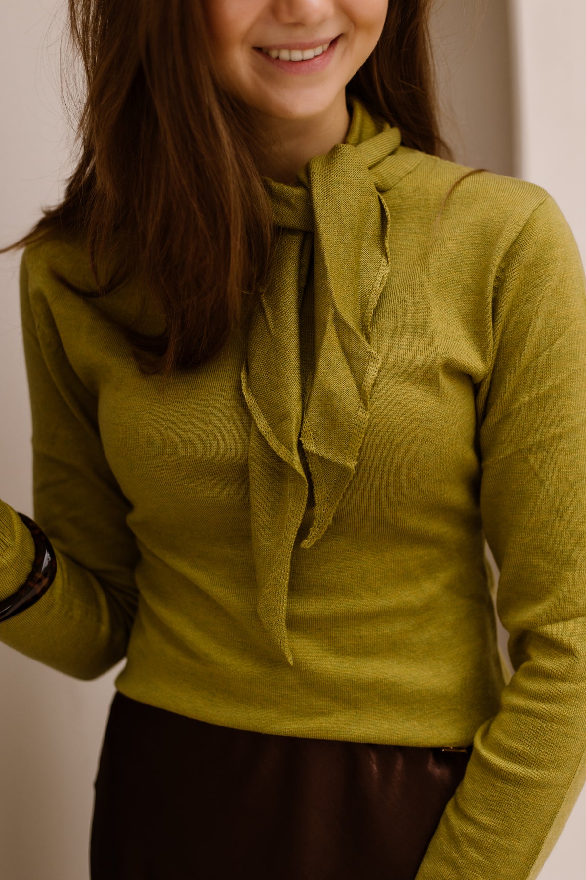 Suus top wol lime green
