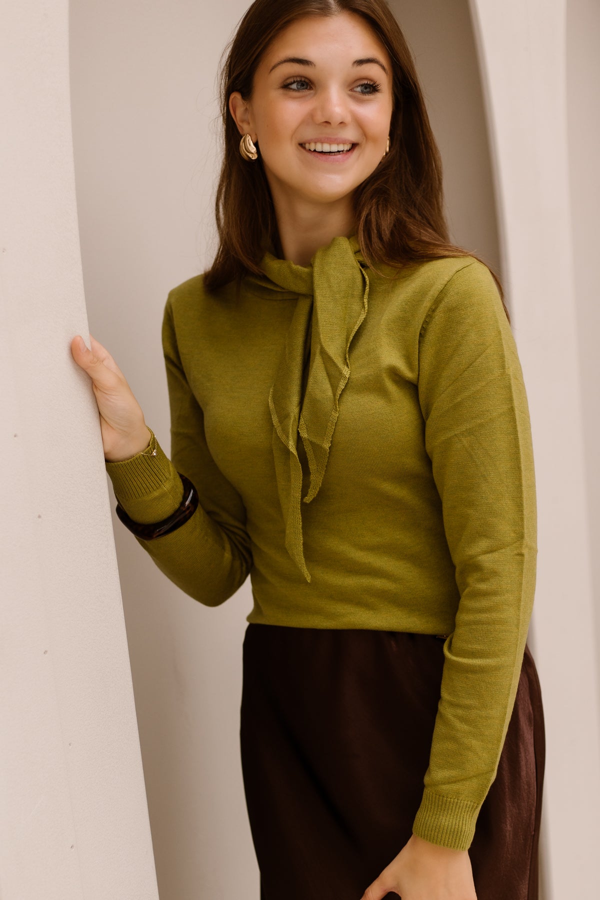 Suus top wol lime green