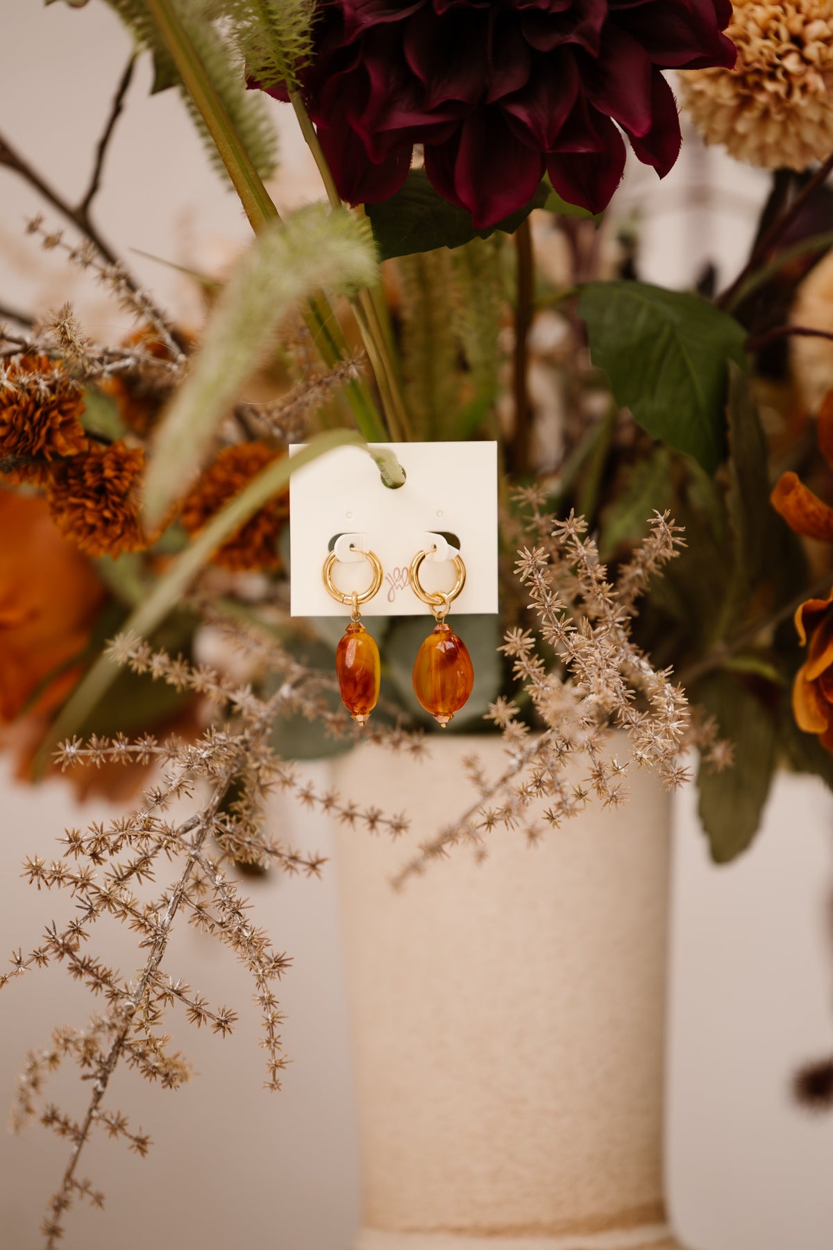 Oorbellen Rosalie amber