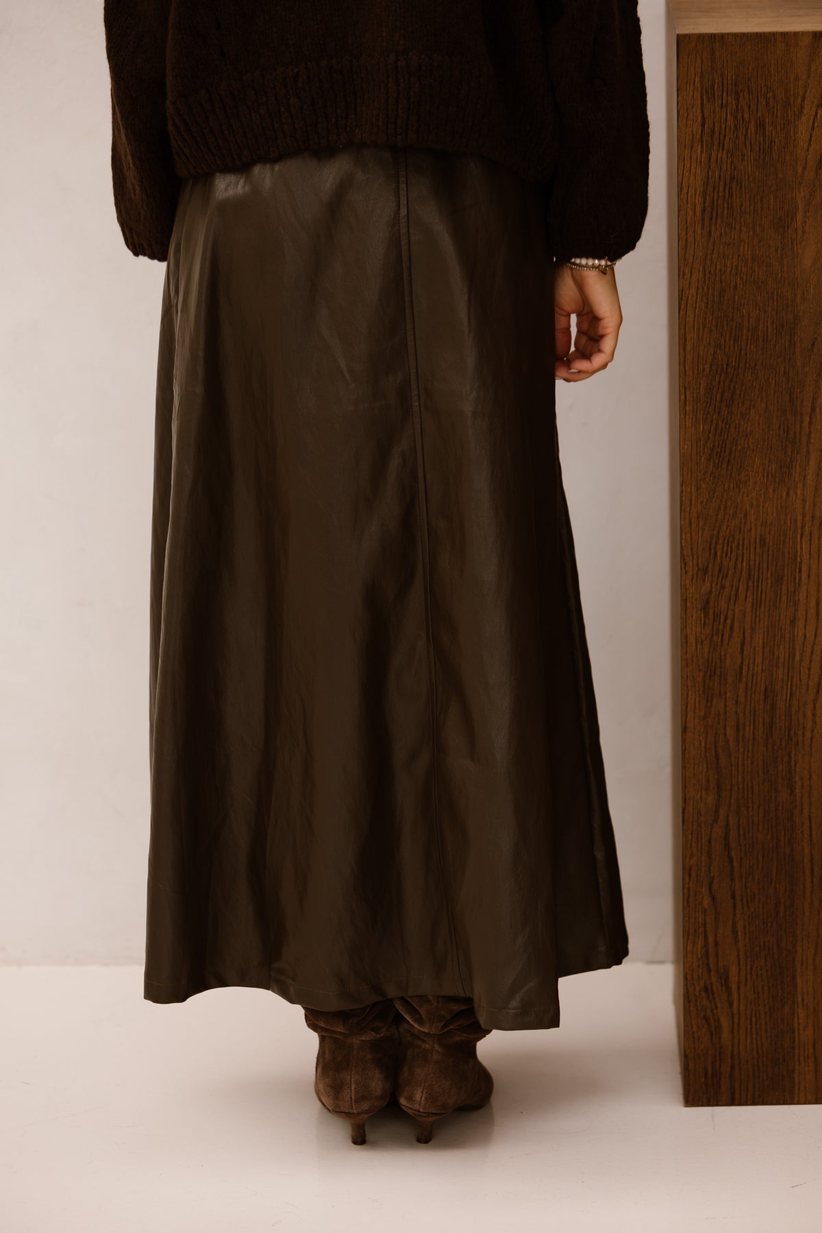 Celine leather skirt brown