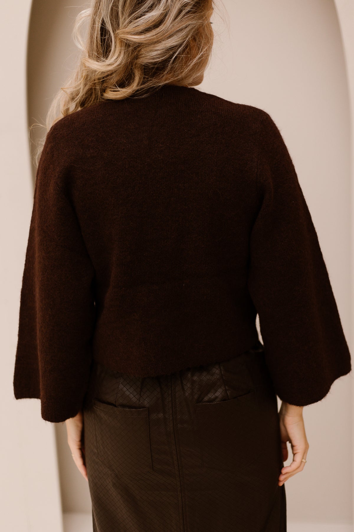 Fabiola button cardigan brown