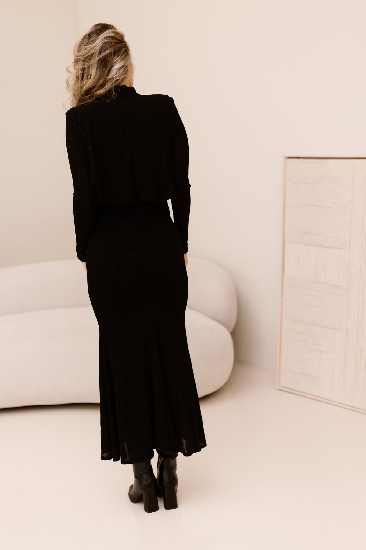 Faline glitter maxi dress black