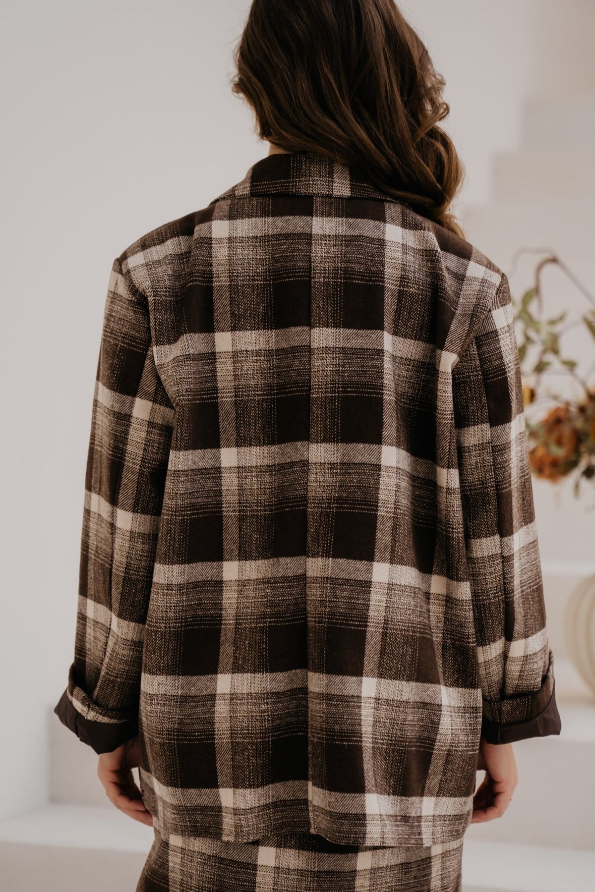 Aaltje check jacket brown - Bij Keesje - Bij Keesje - Jas