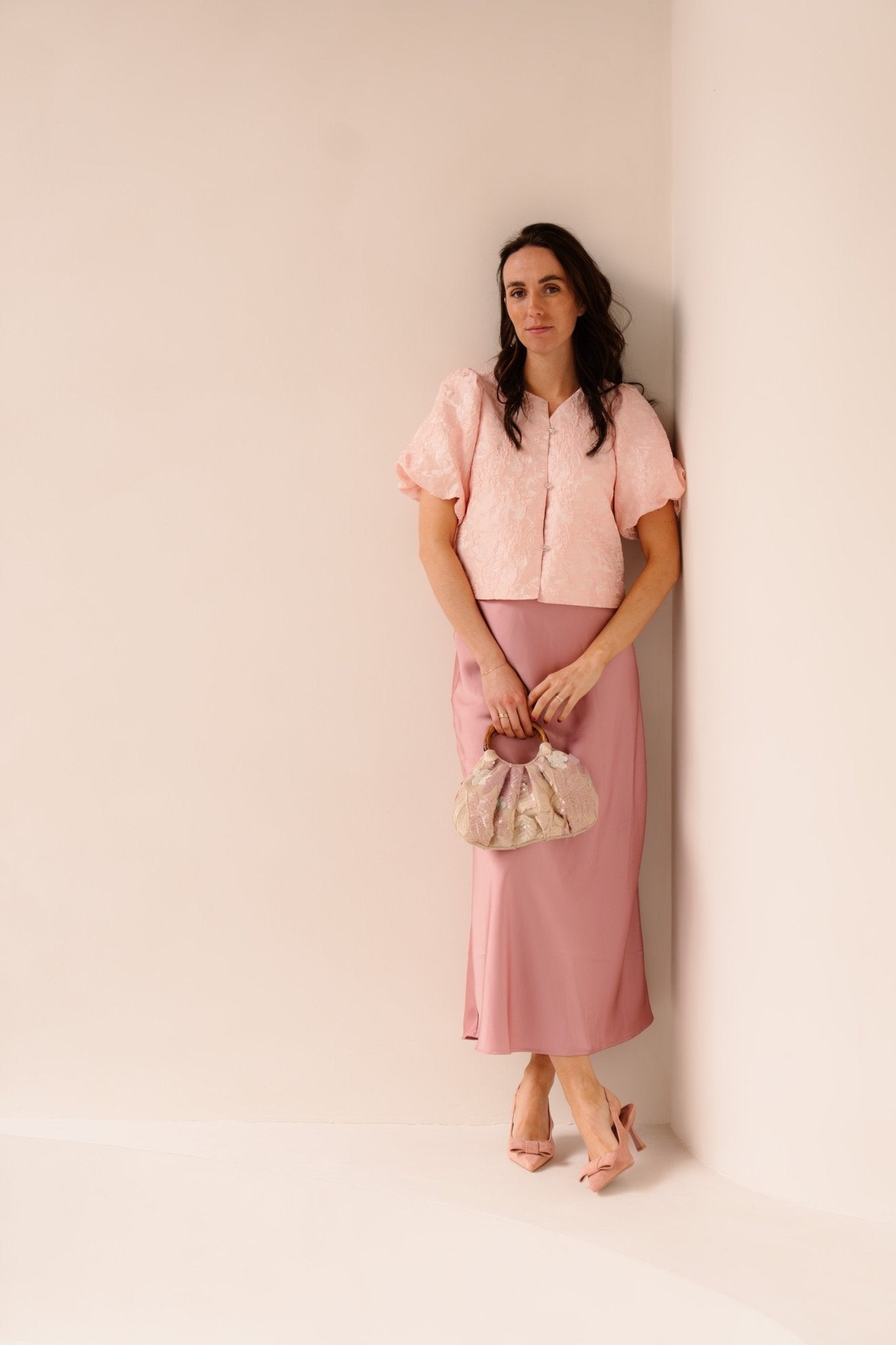 Aisa soft brocade blouse light pink - Bij Keesje - Neo Noir - Blouse
