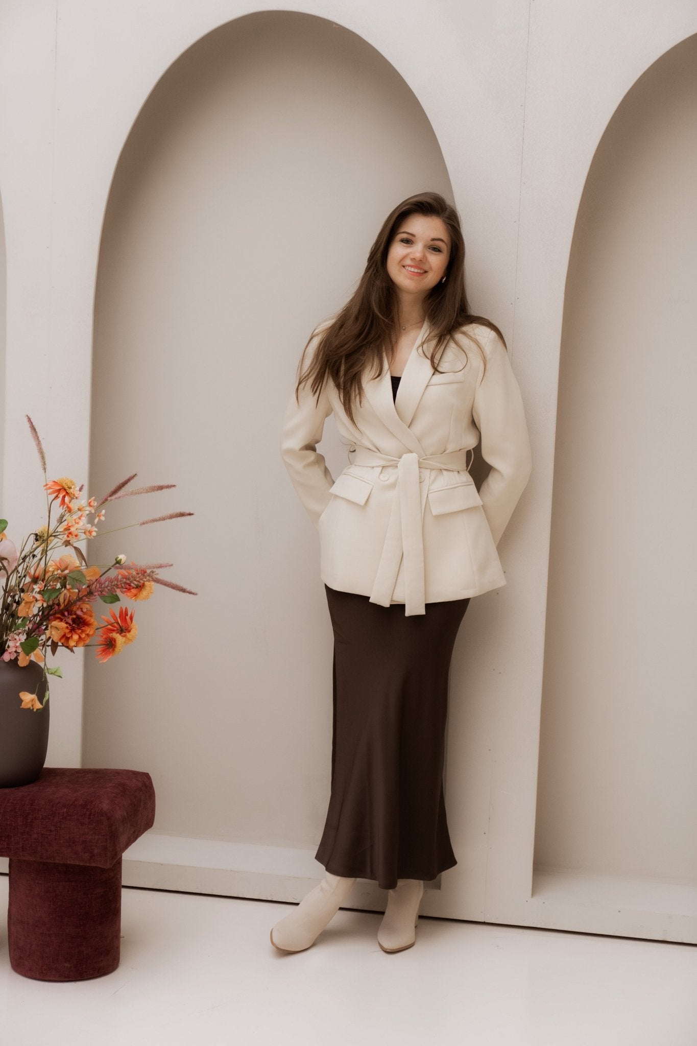 Aisha Ceintuur Blazer Beige - Bij Keesje - Bij Keesje
