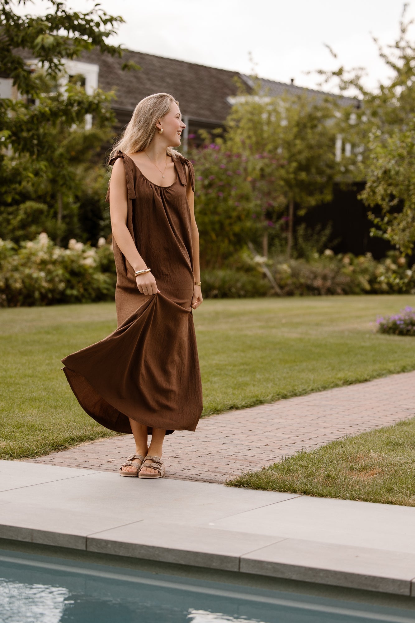 Amy Bow Dress Brown - Bij Keesje - Bij Keesje - jurk