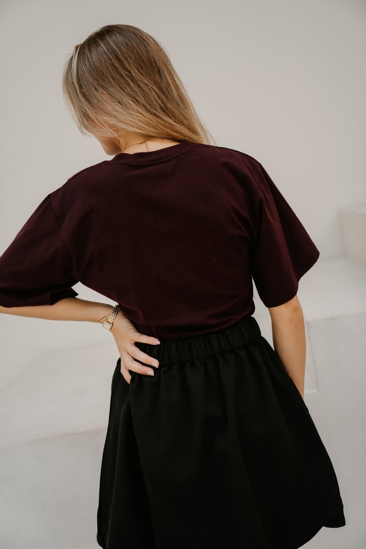 Asha Boxy Tee Bordeaux - Bij Keesje - Neo Noir - Top