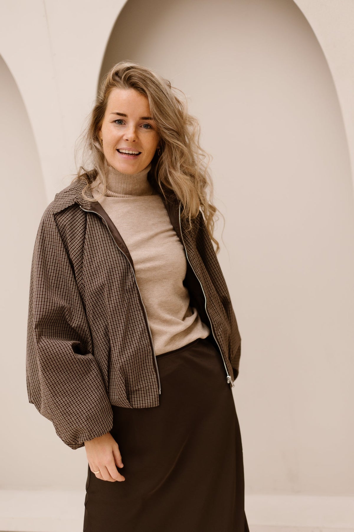 Assia jacket Ruit chocolate - Bij Keesje - Bij Keesje - Jas