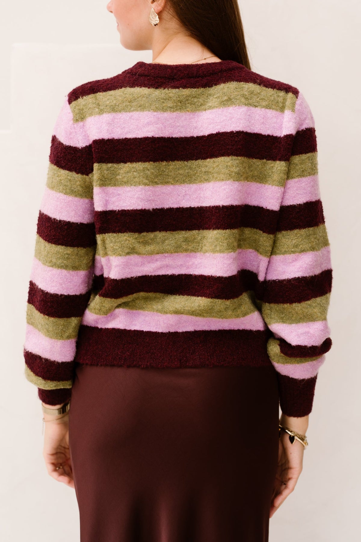 Aurora Knitted Sweater Aubergine - Bij Keesje - YDENCE - Trui