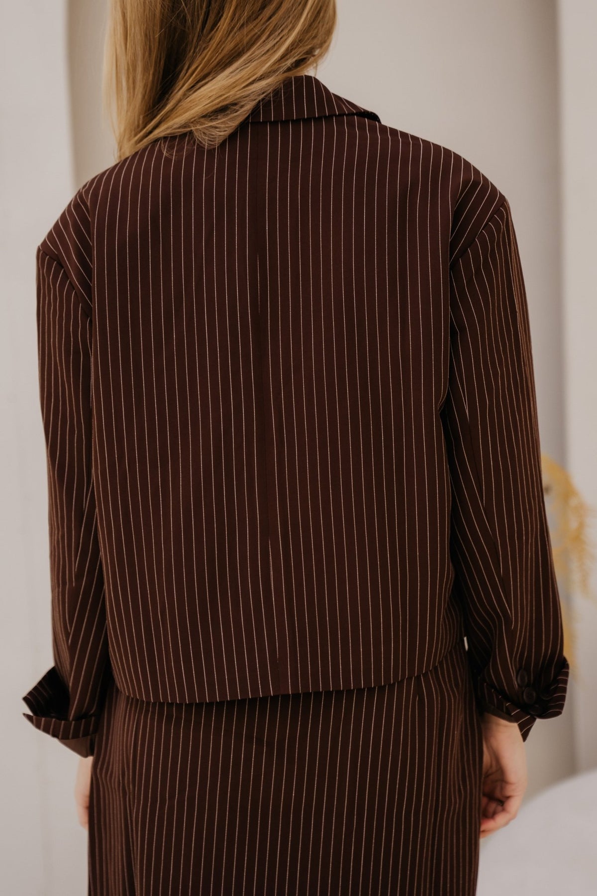 Babbet short blazer brown stripe - Bij Keesje - Bij Keesje - Blazer