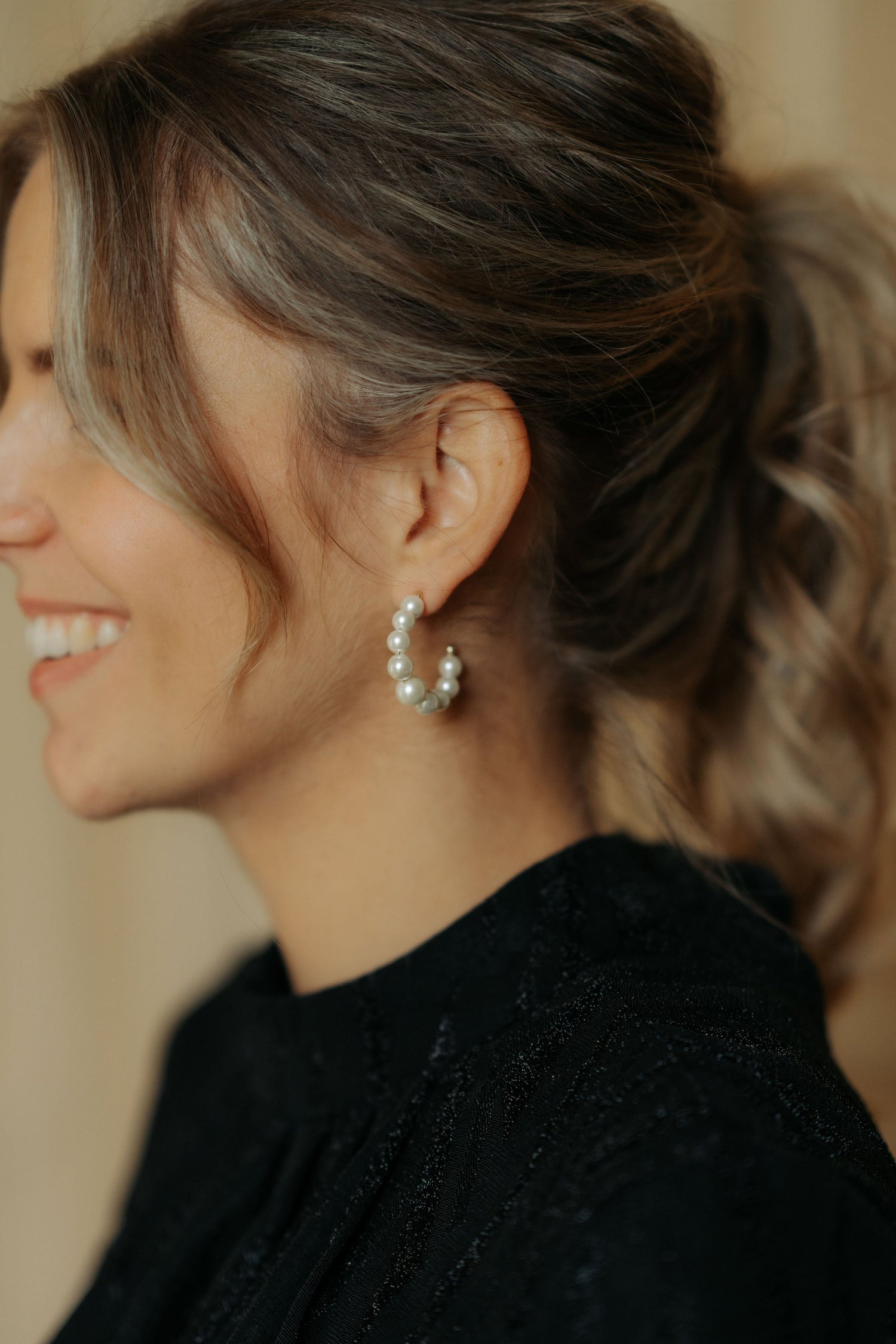 Bead pearl hoops M - Bij Keesje - BOW19