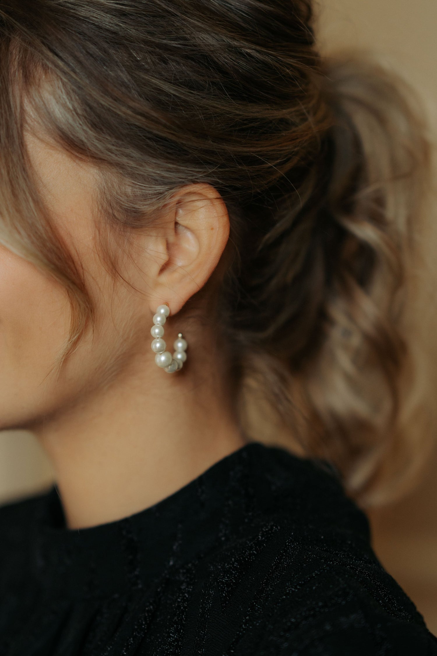 Bead pearl hoops M - Bij Keesje - BOW19