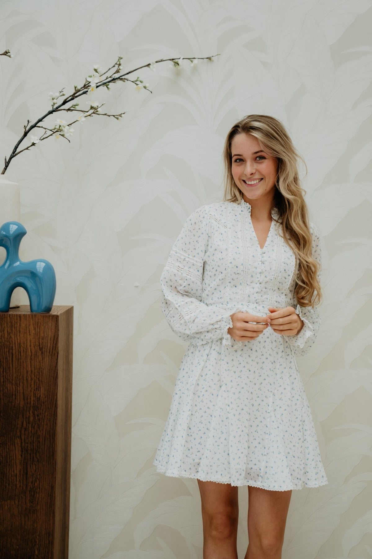Birgitte Print Flower Dress Off White - Bij Keesje - Neo Noir - Jurk