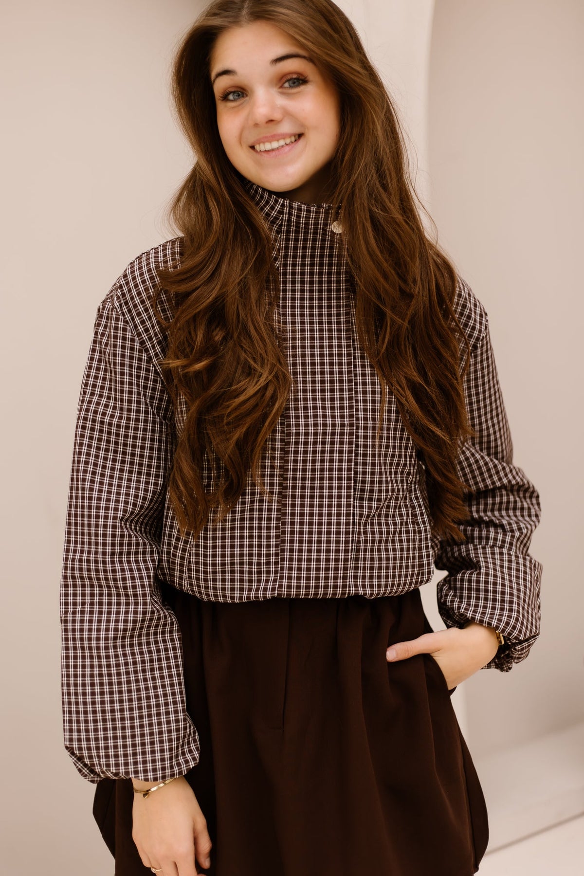 Bomber jacket brown/ecru - Bij Keesje - Bij Keesje - Jas