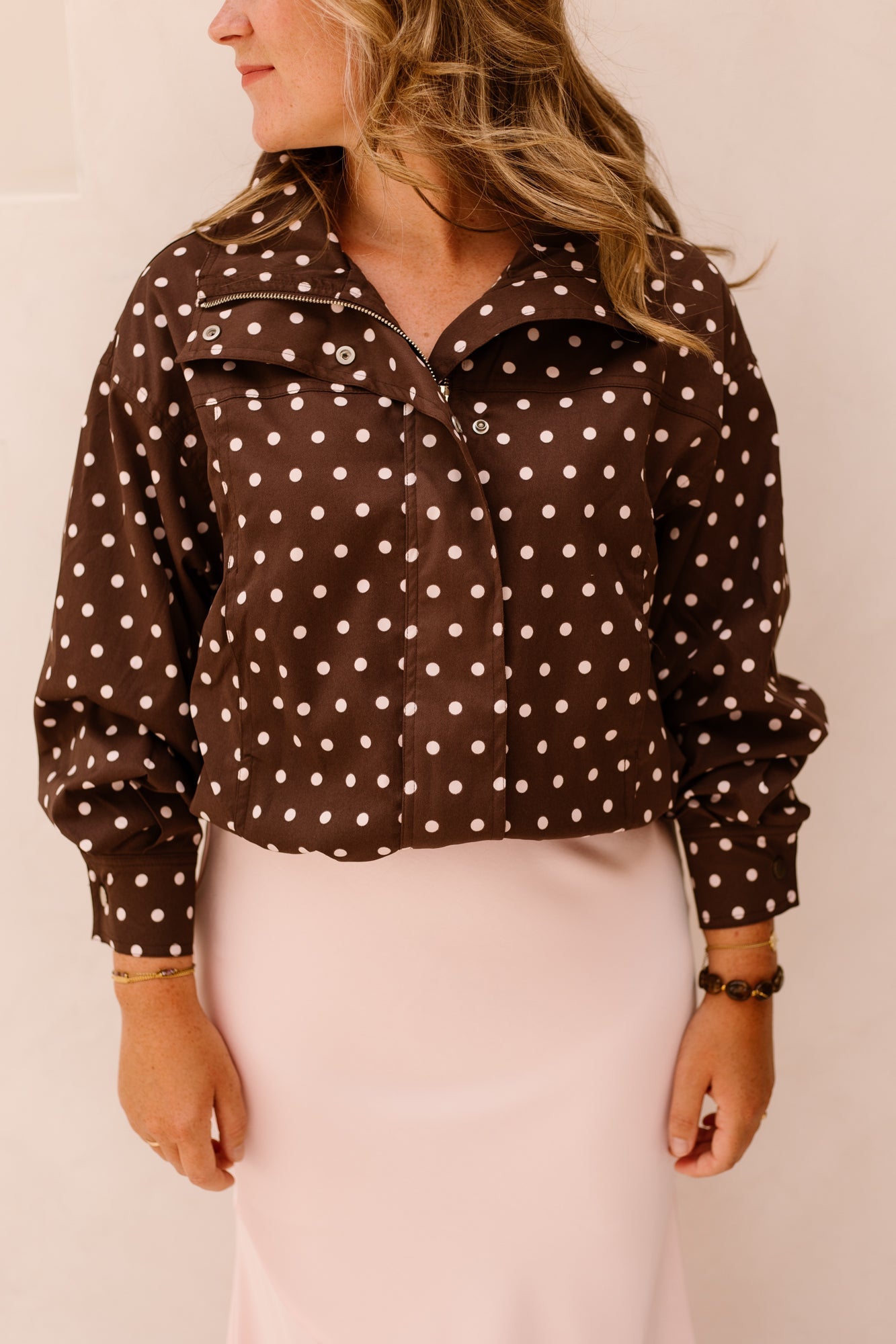 Callisa dot jacket brown - Bij Keesje - Neo Noir - Jas