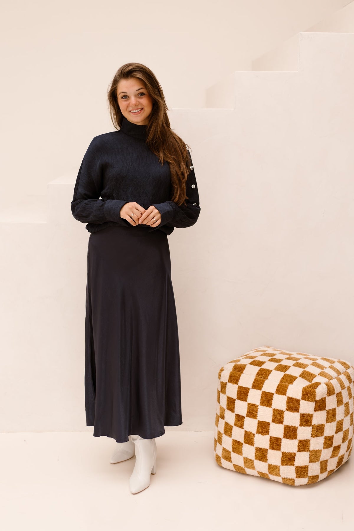 CamelloCC button blouse navy - Bij Keesje - Co'couture - Blouse