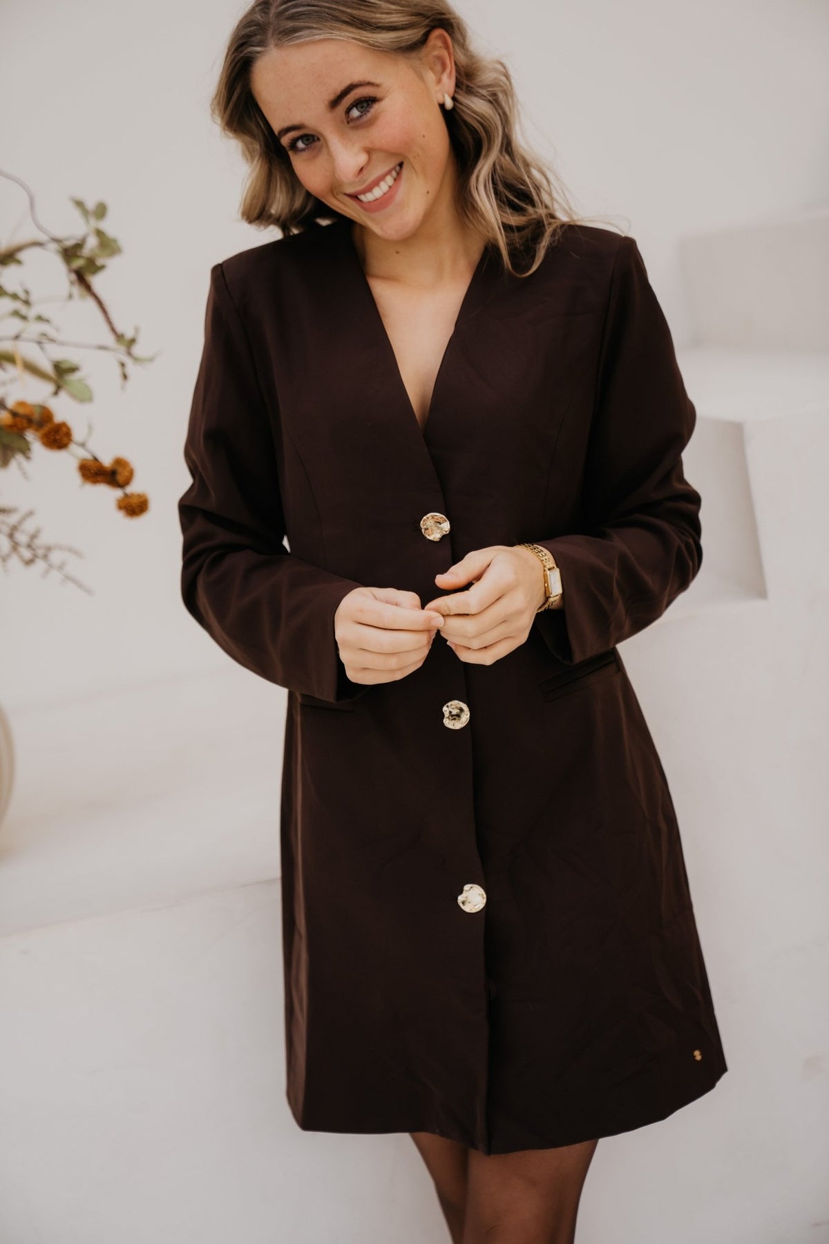 Carin blazer dress brown - Bij Keesje - Bij Keesje - Jurk