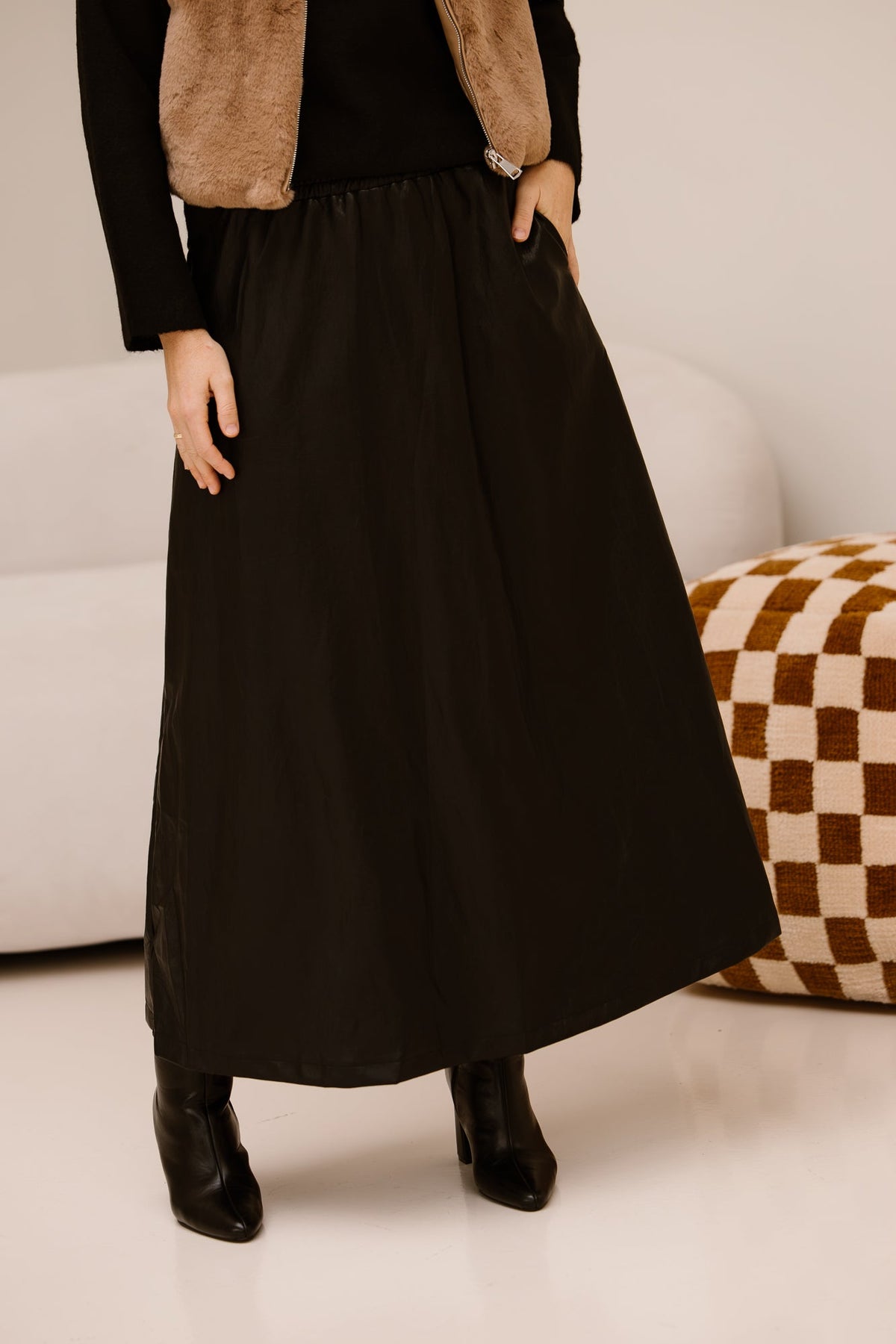 Celine leather skirt black - Bij Keesje - Bij Keesje - Rok