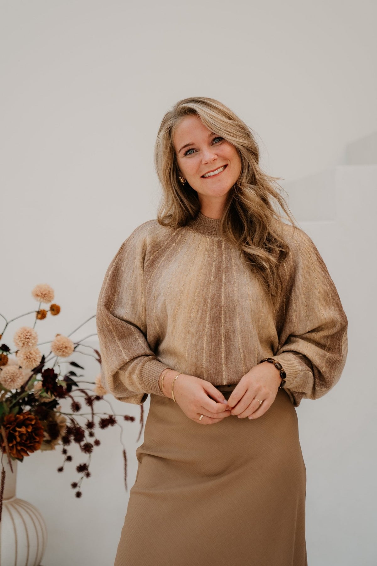 Clementine Knit Top Brown Sugar - Bij Keesje - G-maxx - Top